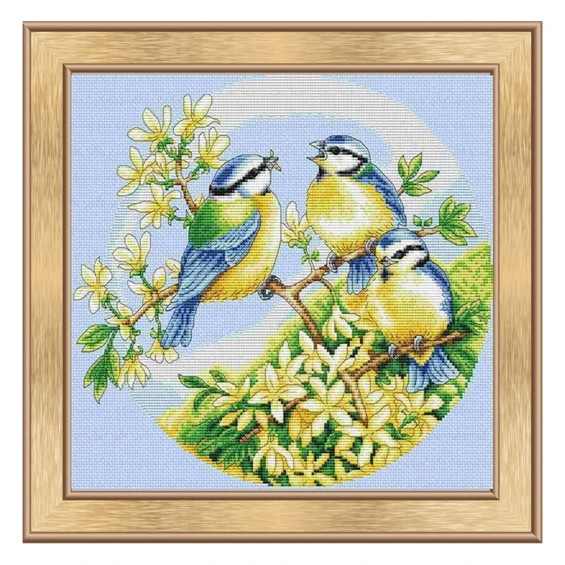 

Набор для вышивки крестиком из трех пейзажных птиц 28 карат, 18 карат, 14 карат и 11 карат можно выбрать в качестве упаковки тканевых материалов для печати.