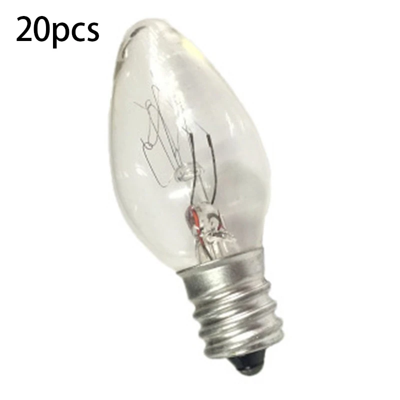 

20Piece Night Light Bulb And Salt Lamp Replacement Bulbs C7 E12 Clear Glass Incandescent Bulbs