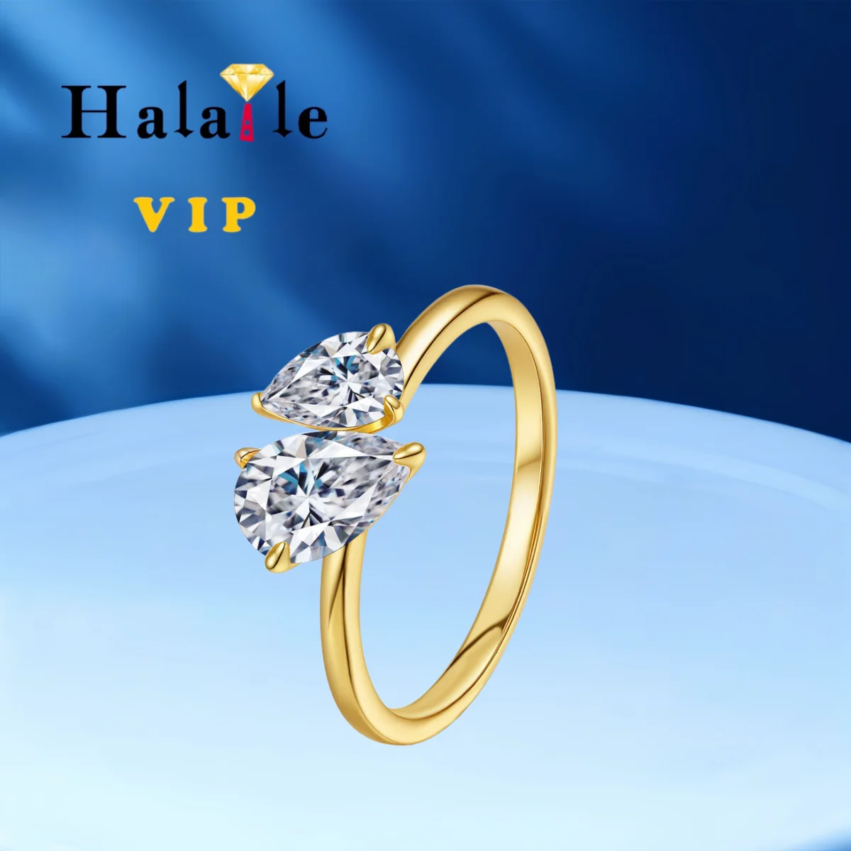 

Кольца Halaile 1,5 карата D цвета с муассанитом, серебро 925 пробы для женщин, серебряные кольца с двойным камнем, сверкающие свадебные кольца для вечеринки