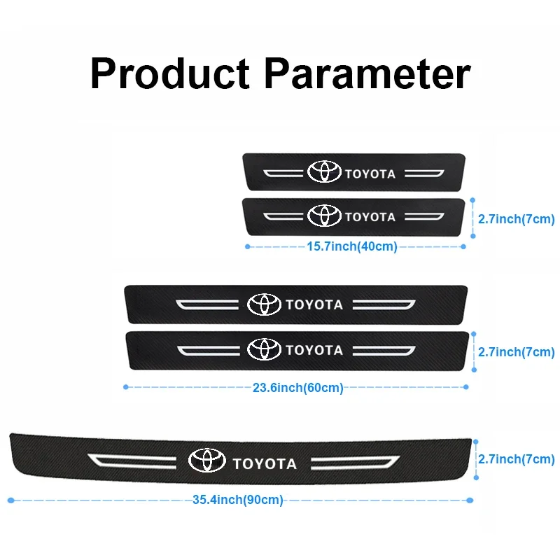 Car Door Trunk Pedal Protection Sitcker for Toyota Logo Cruiser Tundra Prius Prado Levin Camry RAV4 CHR Corolla Yaris HighLander