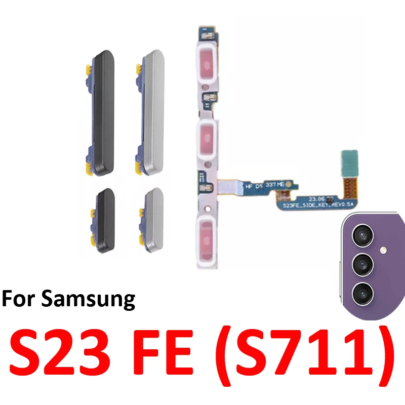 For Samsung Galaxy S23 FE S711 Phone Power Volume Button On Off Up Down External Key Internal Flex Cable Replacement Parts