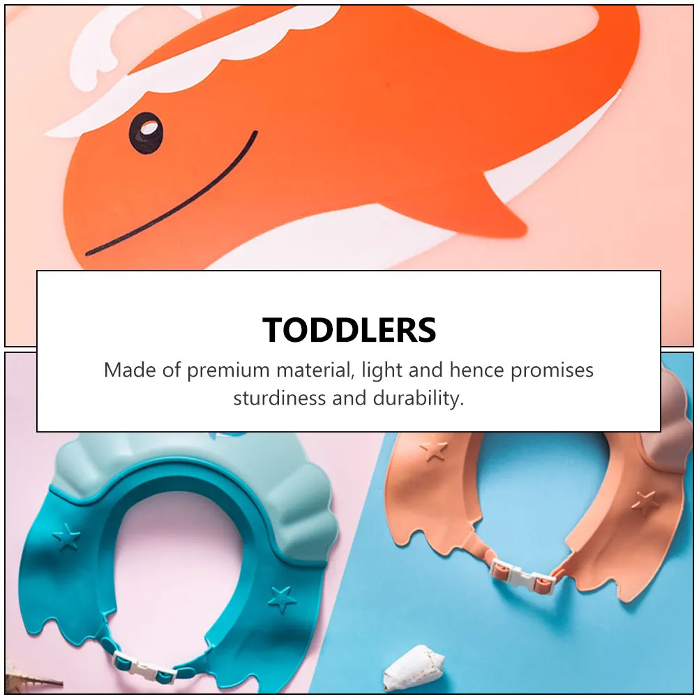 

Baby Shower Cap Adjustable Hair Washing Hat for Infants Toddlers Kids Eye Ear Protection Bath Time Fun Cartoon Brim Design