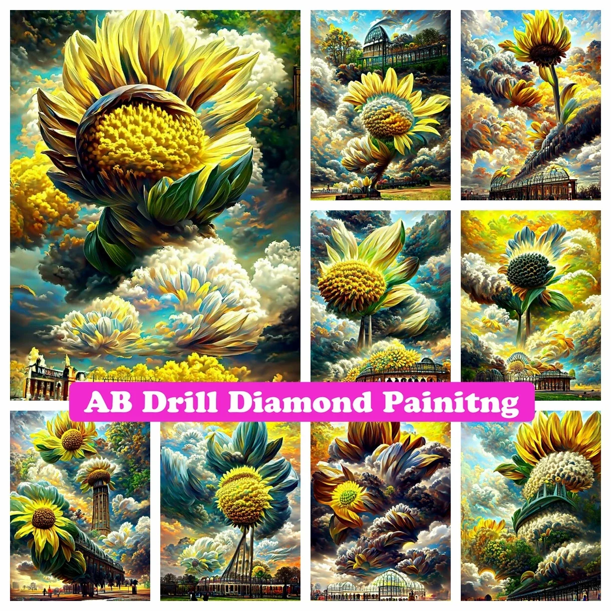 

Sunflower DIY AB Diamond Painting Mosaic Embroidery Fantasy Flower Landscape Cross Stitch Handmade Craft Rhinestones Home Decor