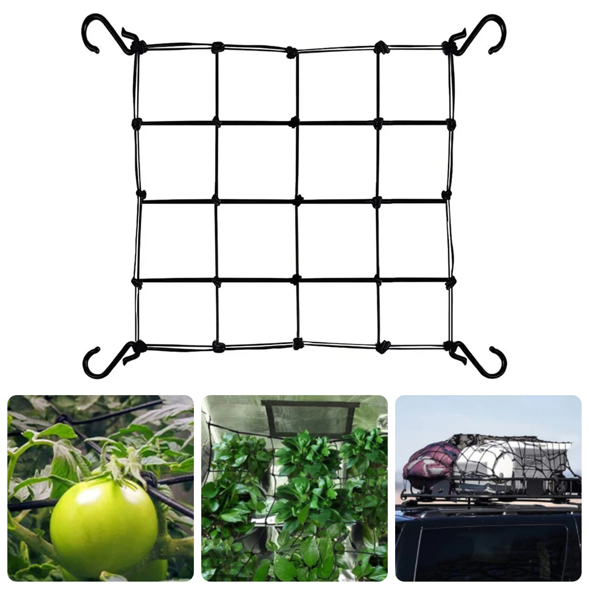 1Pc Plant Tent Branch Pressing Net Uniform Light Receiving Net Elastic Garden Flower Vegetable Grow Tent Trellis Netting 7 Sizes