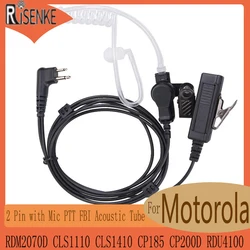 RISENKE écouteur talkie-walkie avec micro casque à tube acoustique pour Motorola RDM2070D,CLS1110,CLS1410,CP185,CP200D,RDU4100,2 broches