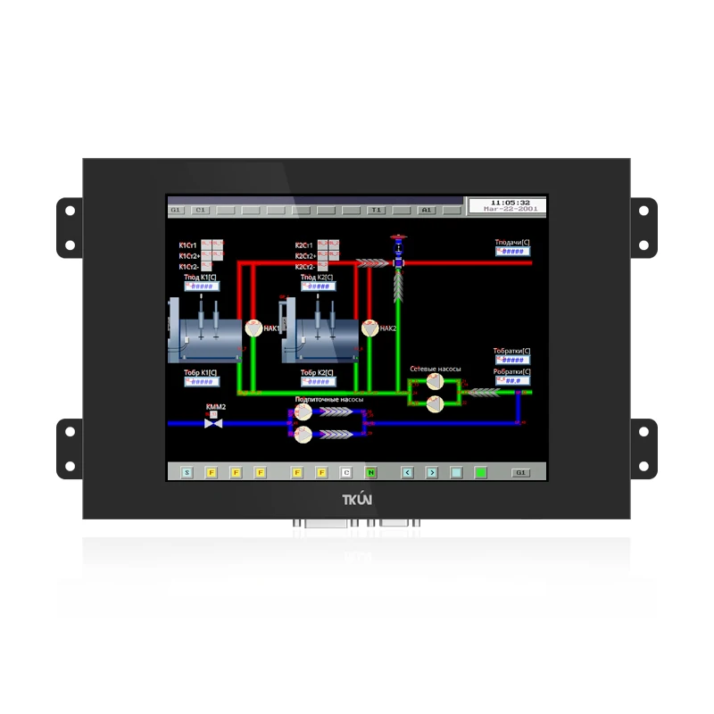 6.4" 1024*768 Monitor touch resistivo industriale Pannello impermeabile Display LCD incorporato Interfaccia HD DP VGA
