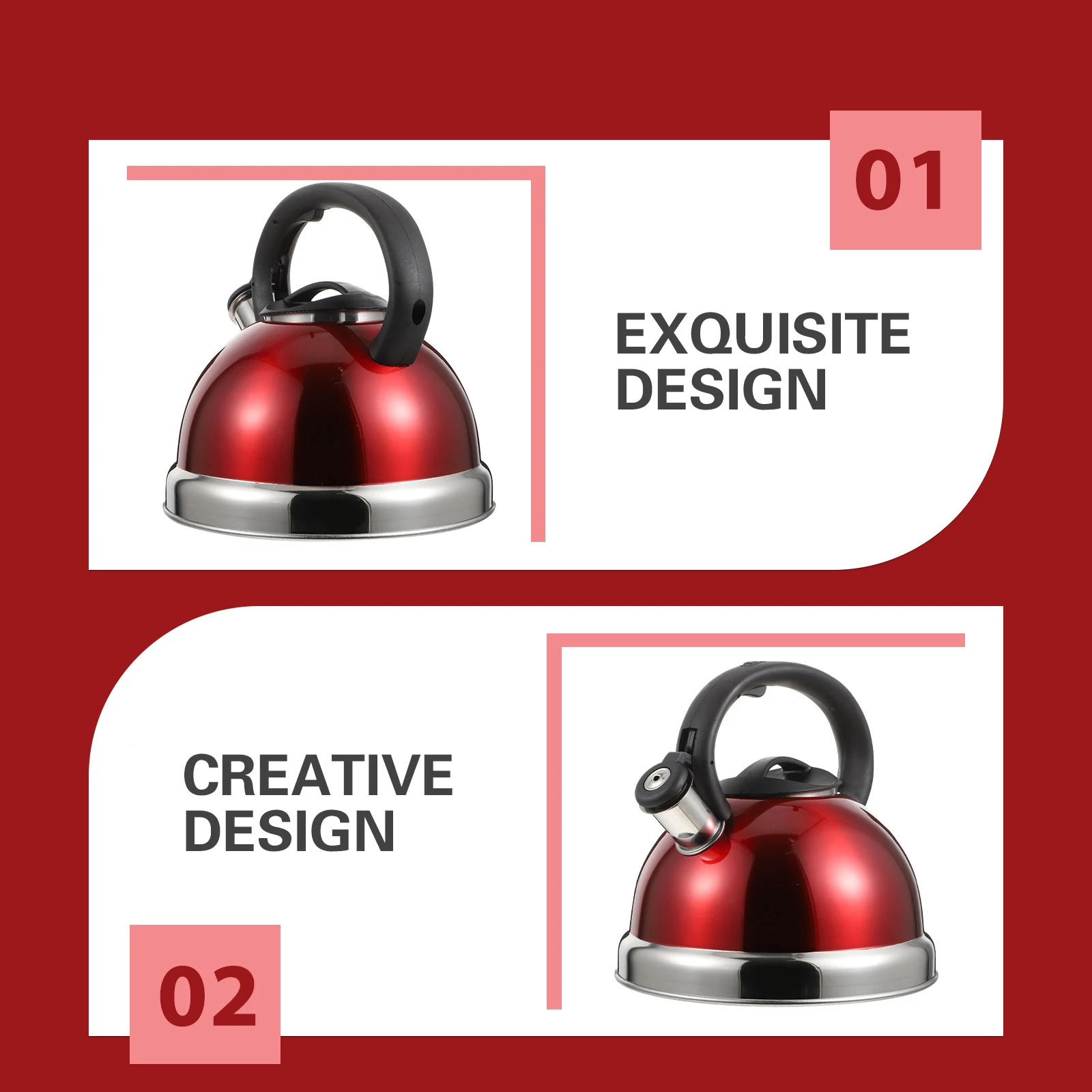 

Stovetop Teakettle Sound Pot Stainless Steel Kitchen Kettle Gas Cooker Household Water Whistle Safe Pour Heat Resistant