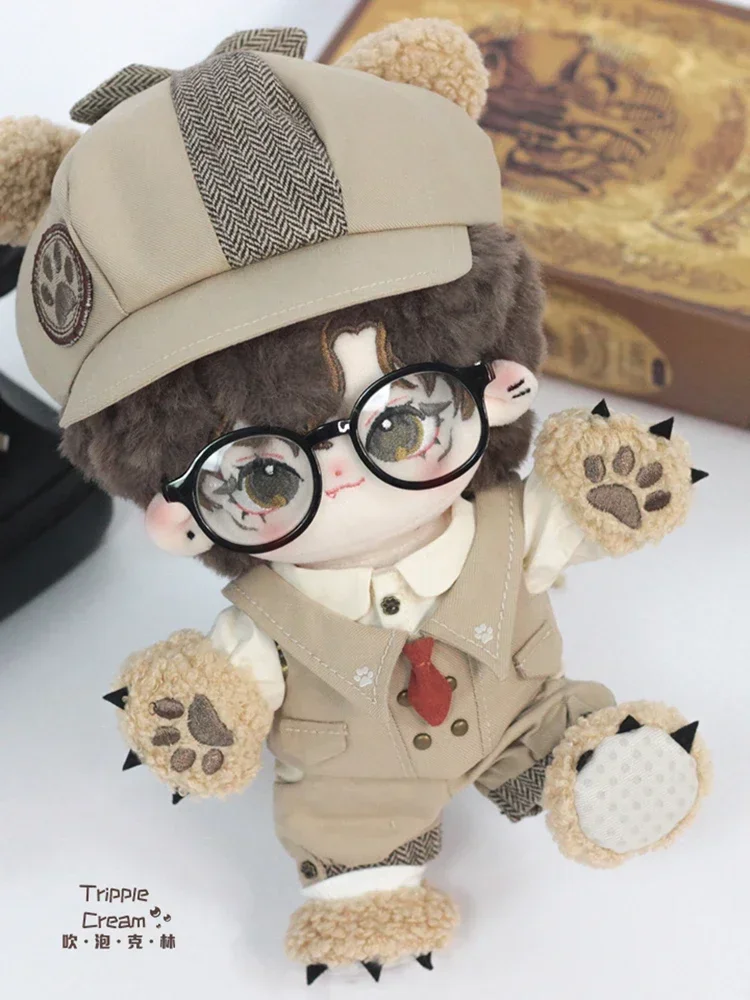 Detective Plush Uniforme para Meninos Bonitos, Camisa de boneca 20cm, Roupas de capa, Roupas, Vestir Plushie Toys Gift, Nova moda