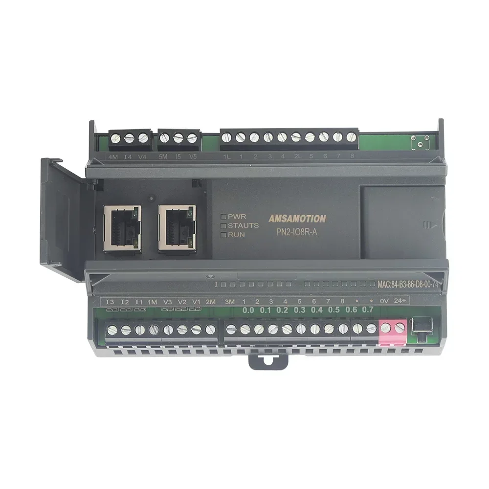 Amsamotion Profinet Bus Remote Distributed IO Digital Analog Expansion Signal Acquisition Module PN1 PN2-IO8R-A 6AI 2AO Profibus