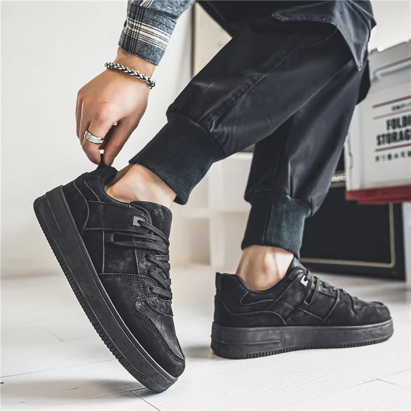 New Arrivals Man Black Sneakers Non-Slip Platform Men Skateboarding Shoes Comfy Outdoor Men's Sports Shoes tenis masculino homem