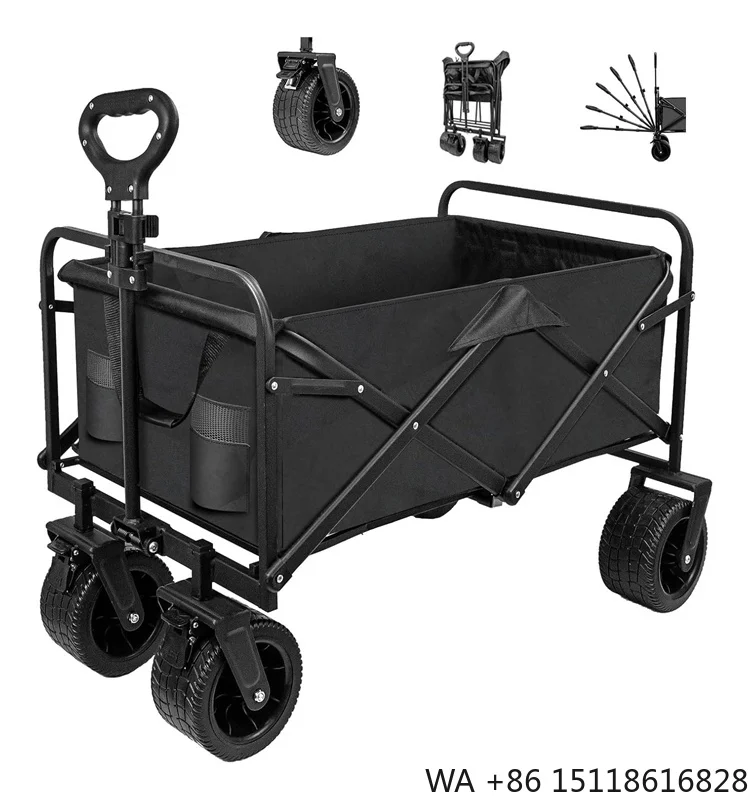 Collapsible Folding Utility Party Large Capacity Shopping Sports Cart Garden Picnic Camping Beach Wagon