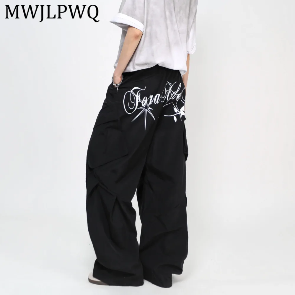 

MWJLPWQ Американские уличные брюки-карго в стиле хип-хоп для мужчин, повседневные быстросохнущие брюки унисекс с несколькими карманами, свободного кроя, 14417