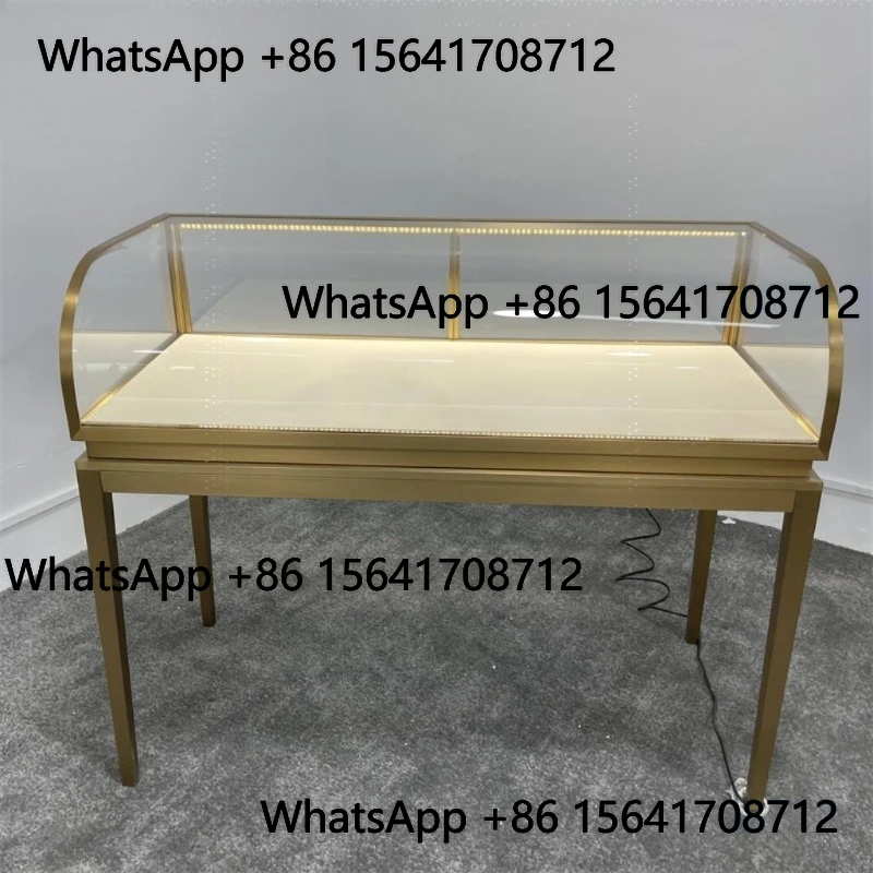 

Peiqi Custom Stainless Steel And Glass Jewelry Showcase With Light Emitting Diode Lockable Showcase For Mall Store Interior Desi