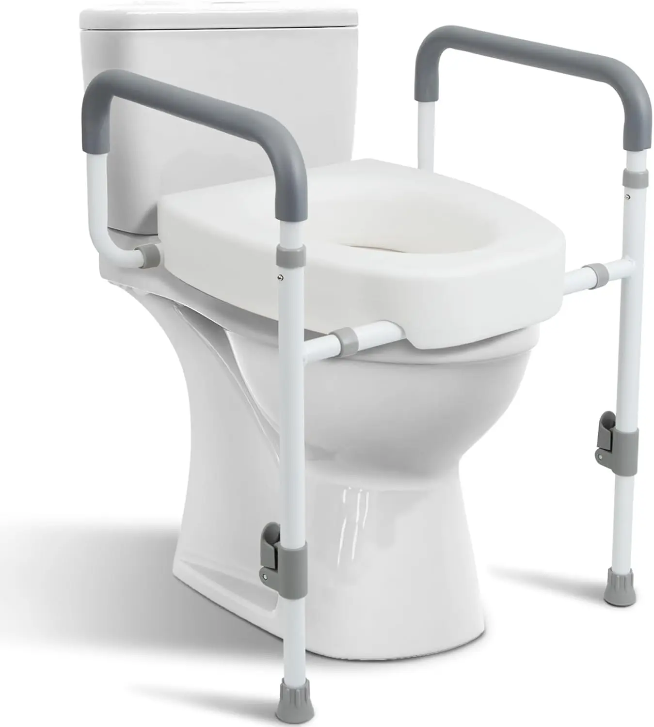 Toilet Seat Risers for Seniors with Handles, 3.5-inch Rise | Raised Toilet Seat with Handles for Seniors, Elevated Toilet Riser