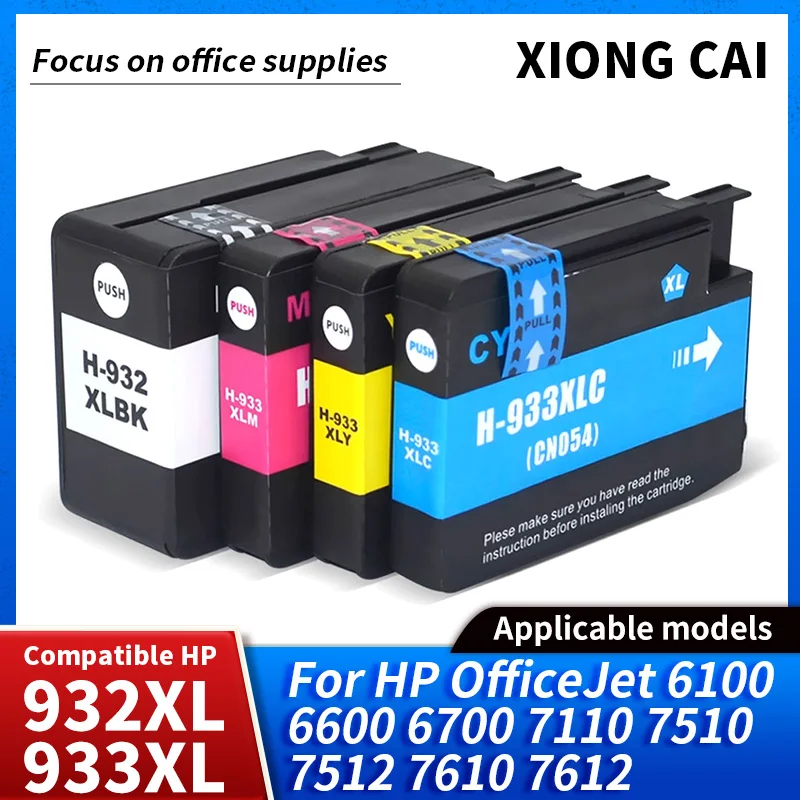 Compatible Ink Cartridge For HP932XL HP933XL HP932 932 933 For HP Officejet 6100 6600 6700 7110 7510 7512 7610 7612 printer