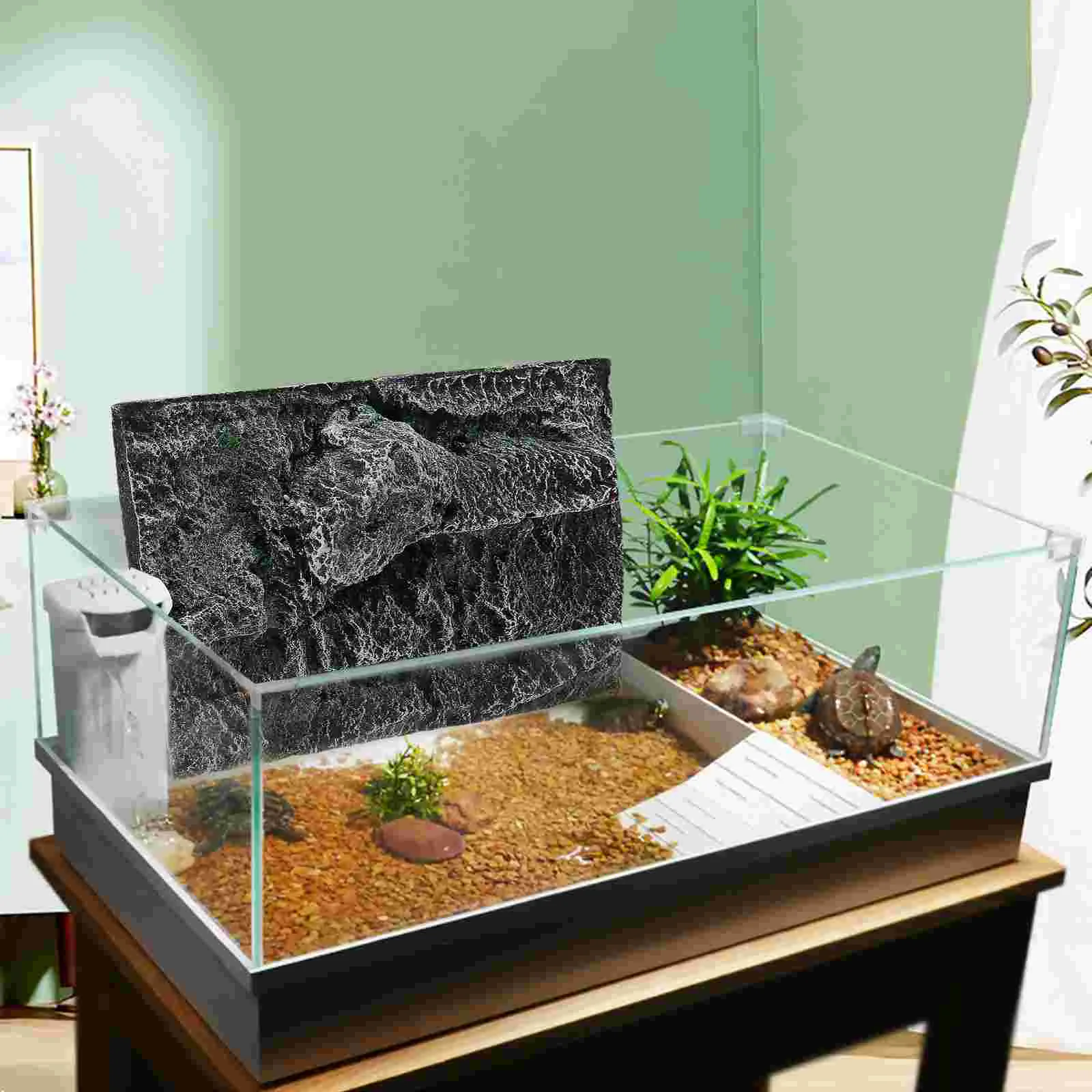 Background Reptile Board Tank Terrarium Decorative Vivarium Aquarium Box 3D Backdropwallpaper Supplies Tortoise Turtle Snake