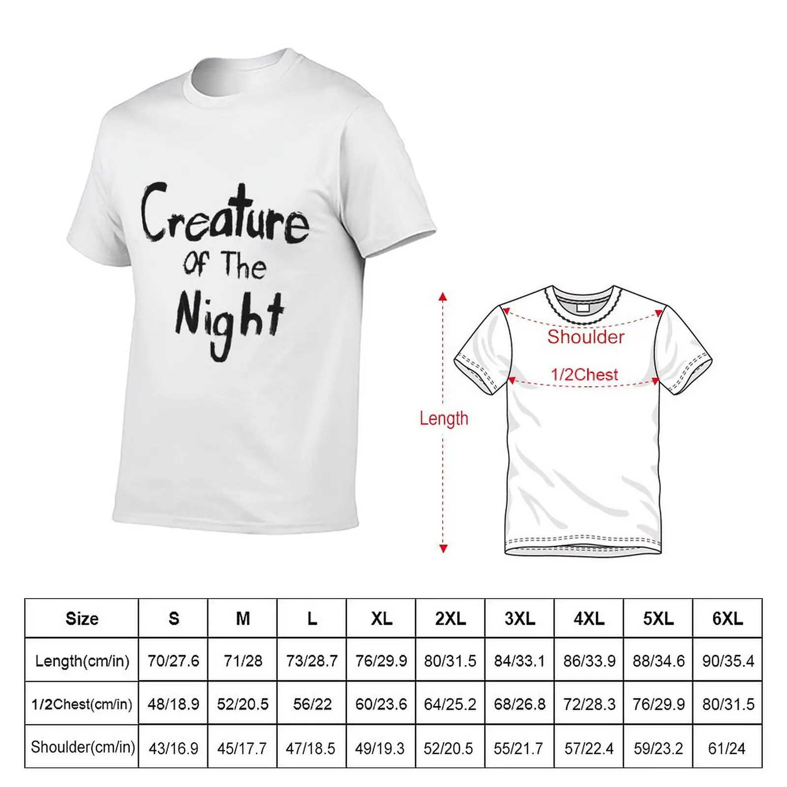 Creature of The Night T-Shirt Stylish Graphic Short Sleeve Top