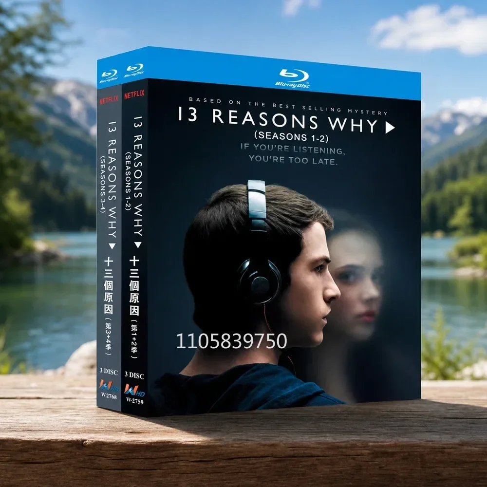 Blu-ray BD High-Definition US TV Series Thirteen Reasons Why Seasons 1-4 6 Discs