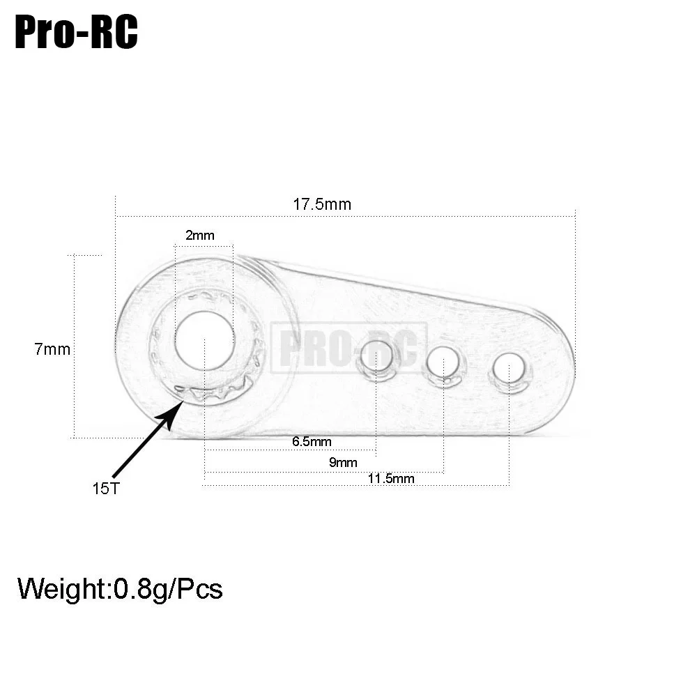 1 pz 15T CNC servo braccio in metallo parti di aggiornamento adatte per Rc Car 1/24 AXIAL SCX24 ES08A 08MA 08MD