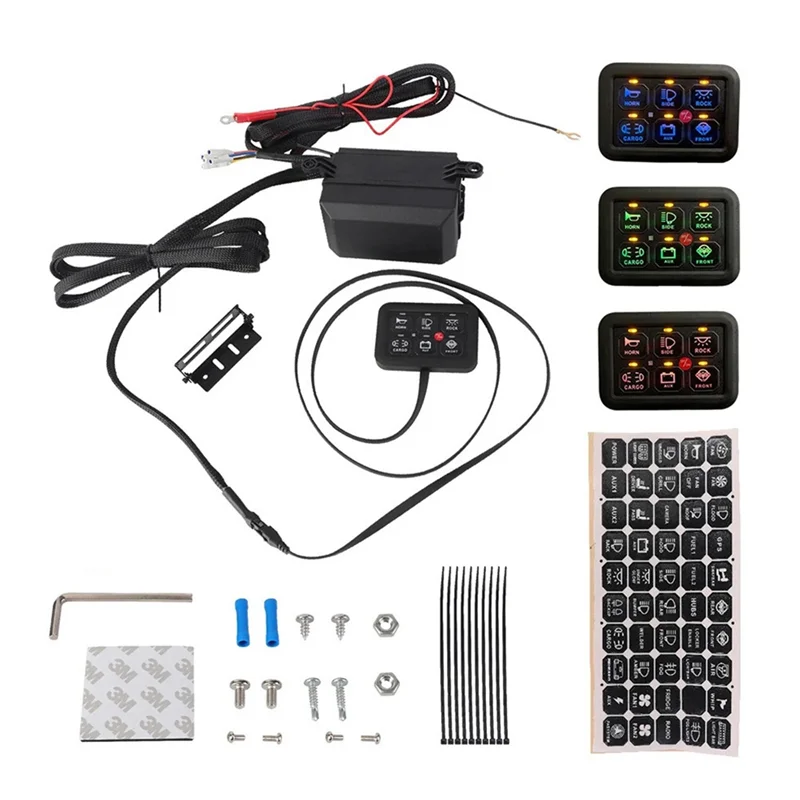 N01R-Für Jeep UTV Caravan Kompatibel 12 V LED 6 Gang Schalter Panel Touch Control Circuit Control Relais System Box 600 W-1200 W