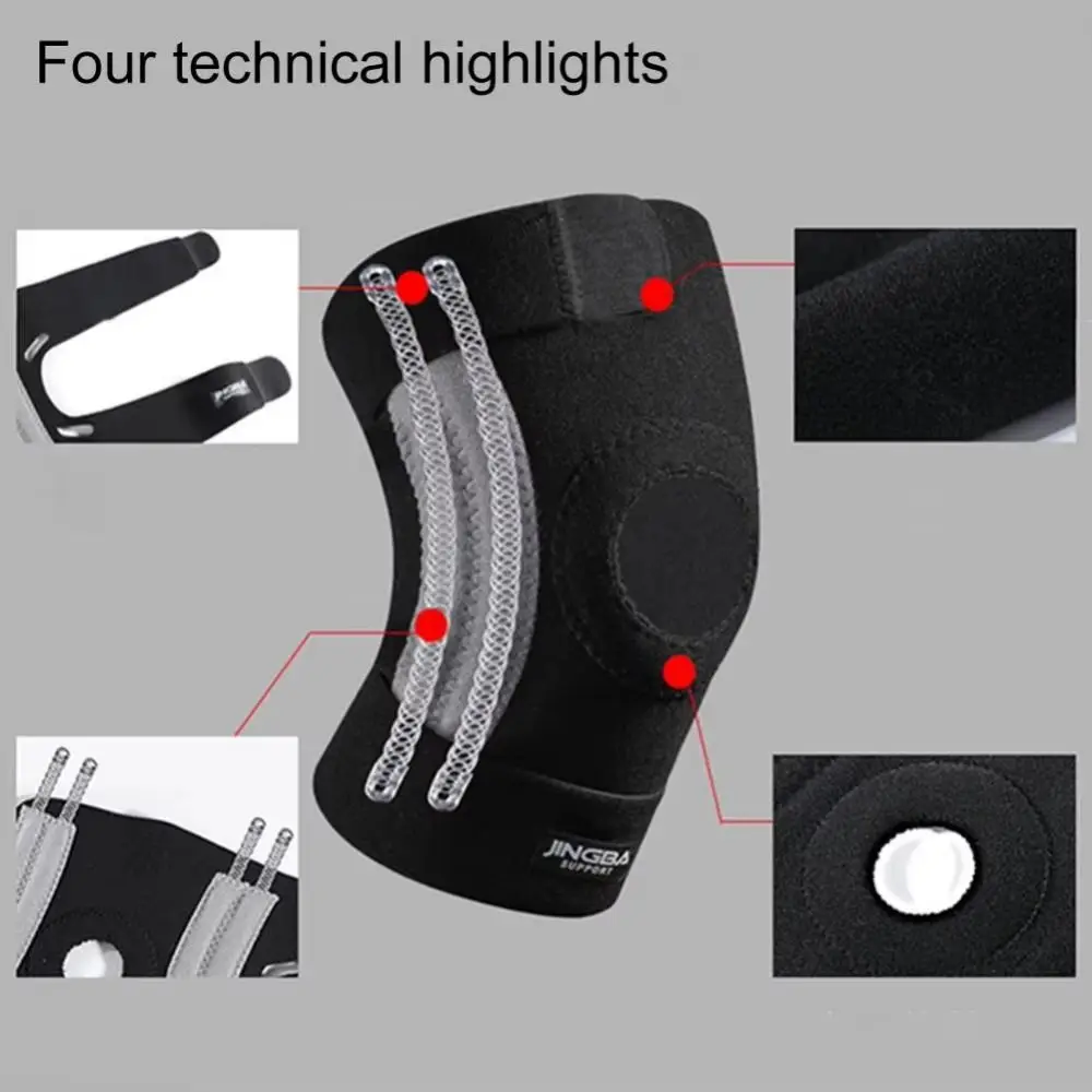 

Elastic Adjustable Knee Pads Anti-slip Side Spring Fitness Knee Protector Breathable Compression Knee Brace Support Belt