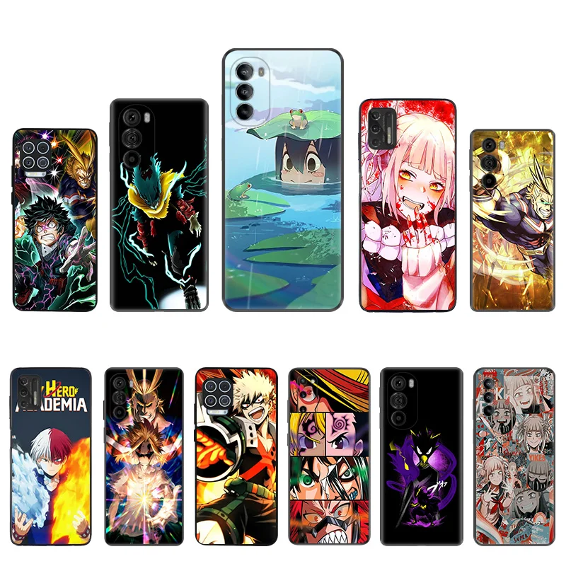 Black Soft Phone Case for Motorola G32 G50 G51 5G G60 G71 G22 G52 G72 G53 G73 G60S Moto G9 Todoroki Shoto My Hero Academia Cover