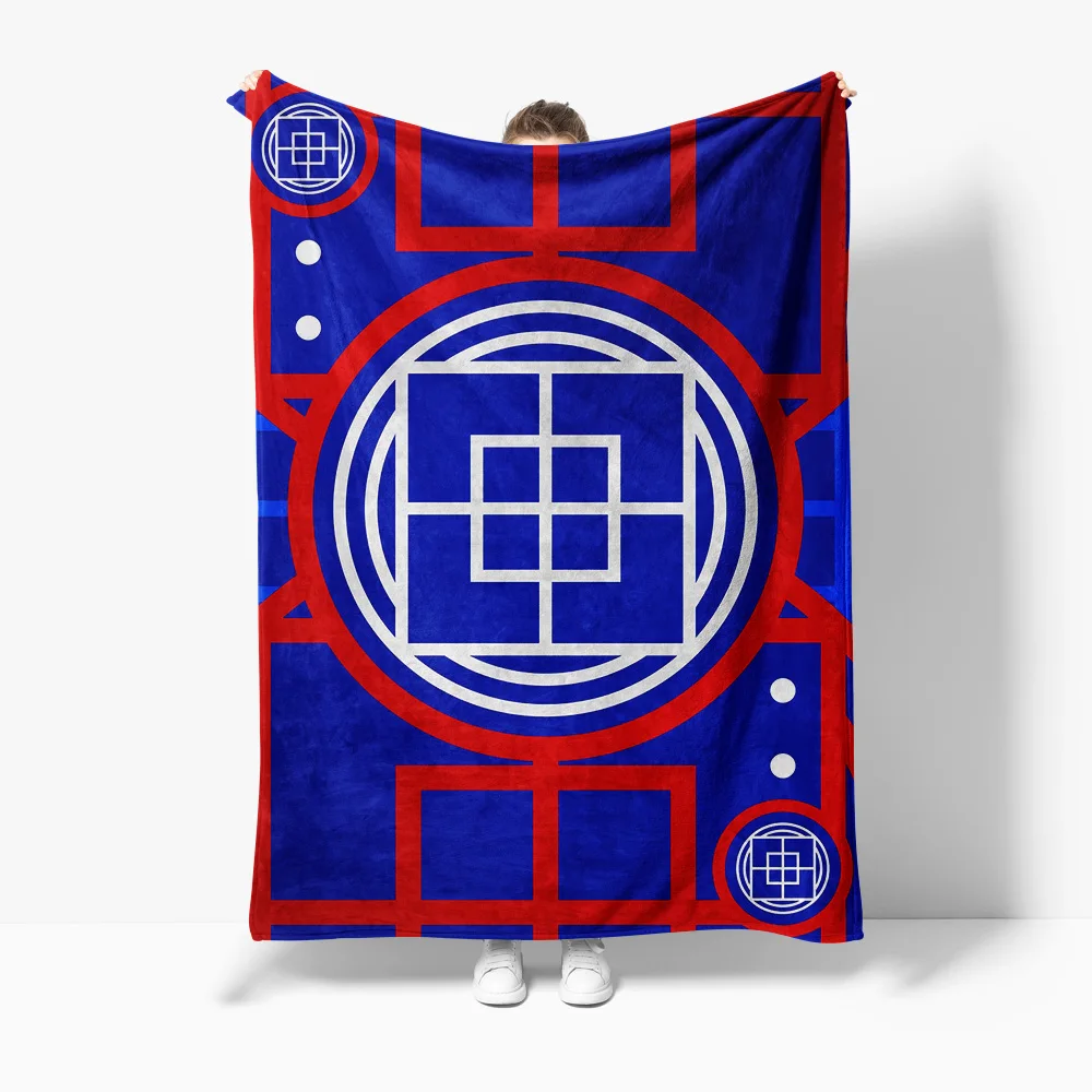 

Синее флисовое одеяло с геометрическим узором, декоративное стеганое одеяло для дивана-кровати для домашнего декора