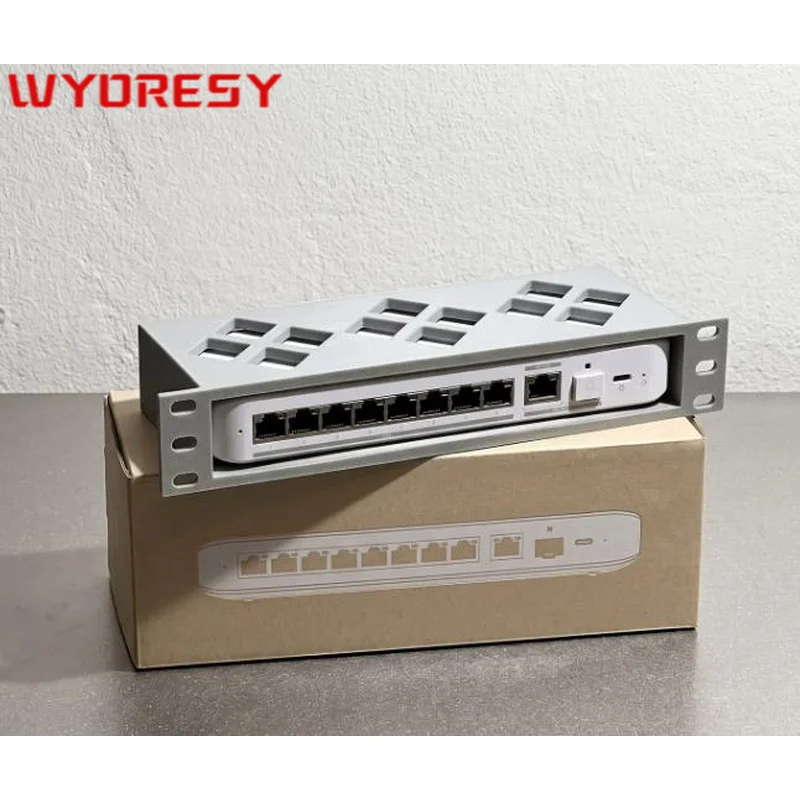 Network Switch 10 Inch Rack Bracket for Ubiquiti (USW-Flex-2.5G-8/USW-Flex-2.5G-8-PoE) Support Frame Place Switch Within Server
