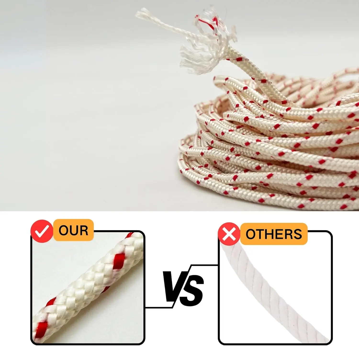 9/64"(3.5mm) Pull Cord Starter Rope 12-Meter Recoil String Fits Briggs and Stratton Stihl Honda Husqvarna Poulan Craftsman Mower Chainsaw Geneator Pressure Washer Trimmer Leaf Blower