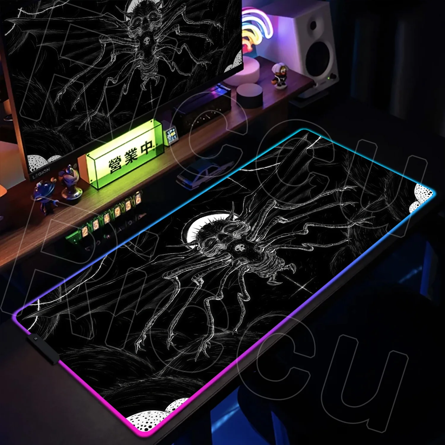 

RGB Dark Horror punk Skull DIY customize HD Mouse Pad Large Game 90x40cm Gaming Keyboard Table Rubber Office Carpet LED Desk mat