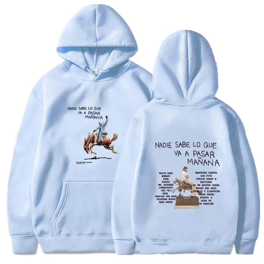 Bad Bunny New Album Nadie Sabe Lo Que Va Pasar Manana Hot Sale Warm Men Sweatshirts High Quality Cartoon Anime Casual Pullovers