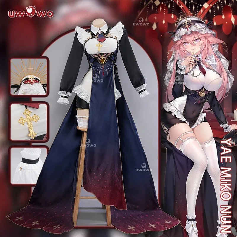 

IN STOCK UWOWO Genshin Impact Yae Miko Cosplay Costume Original Desgin Nun Sister Cosplay Halloween Women's Costume Outfits