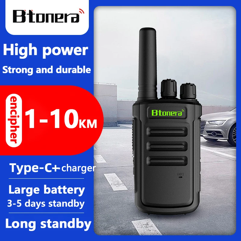 BTONERA BT-T1PLUS Mini Walkie Talkie 1 Pcs USB Type C PhoneWalkie-talkies PMR446 FRS VOX Portable Two Way Radio Station Hotel