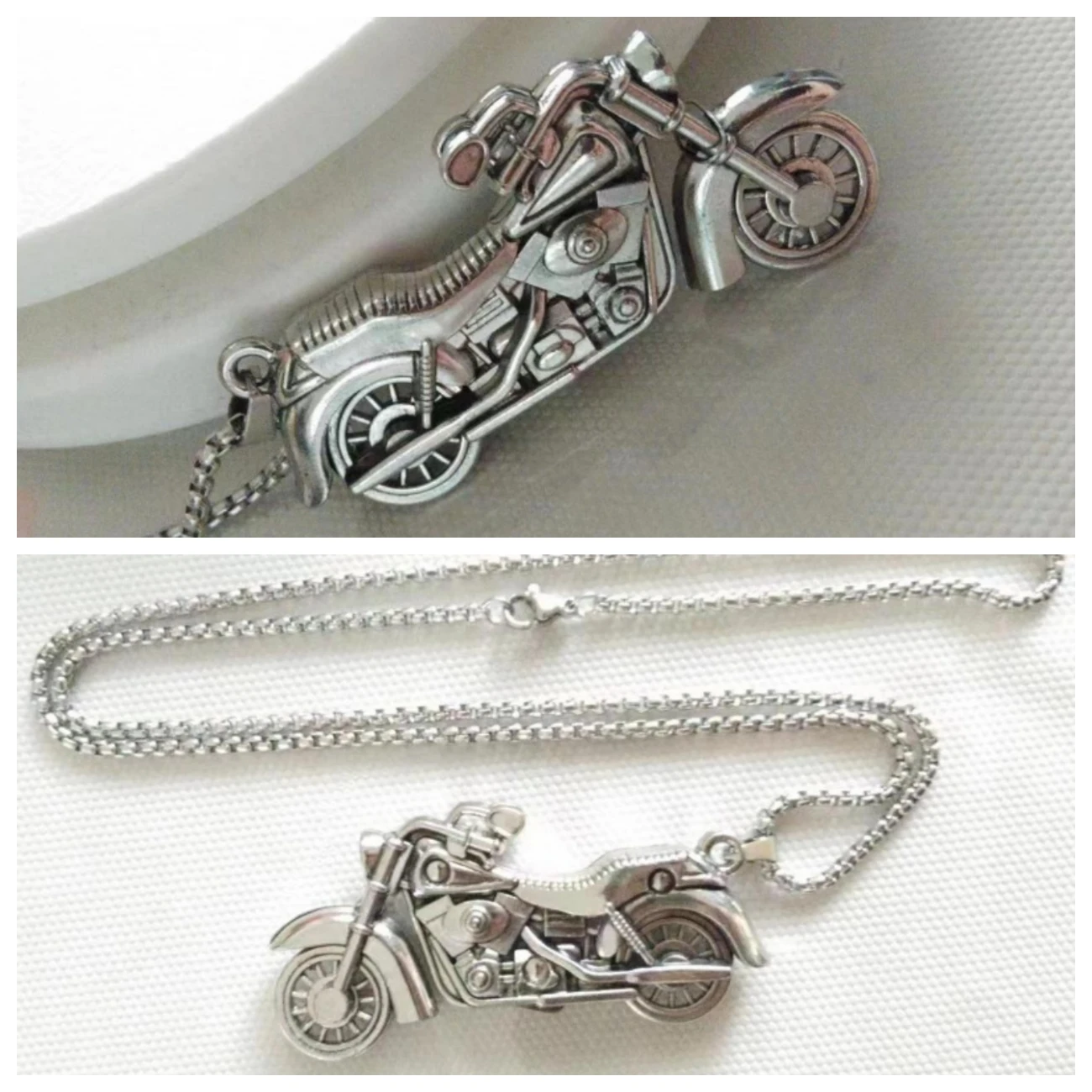 Retro motorcycle motorcycle necklace trendy men and women personality punk student Harley motorcycle versatile pendant new style