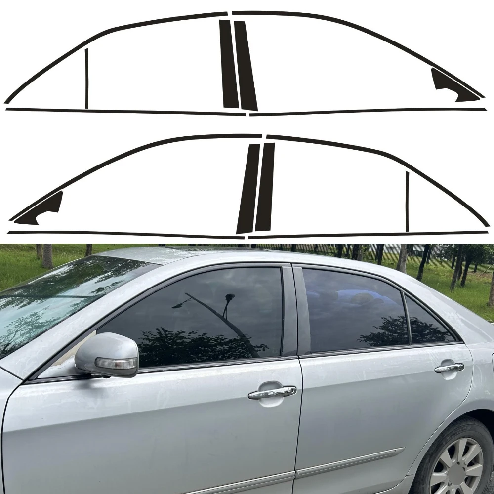 

Chrome Delete Window Trim Sticker For Toyota Camry 2006-2011 Glossy/Forged Carbon Fiber Black Exterior Decal