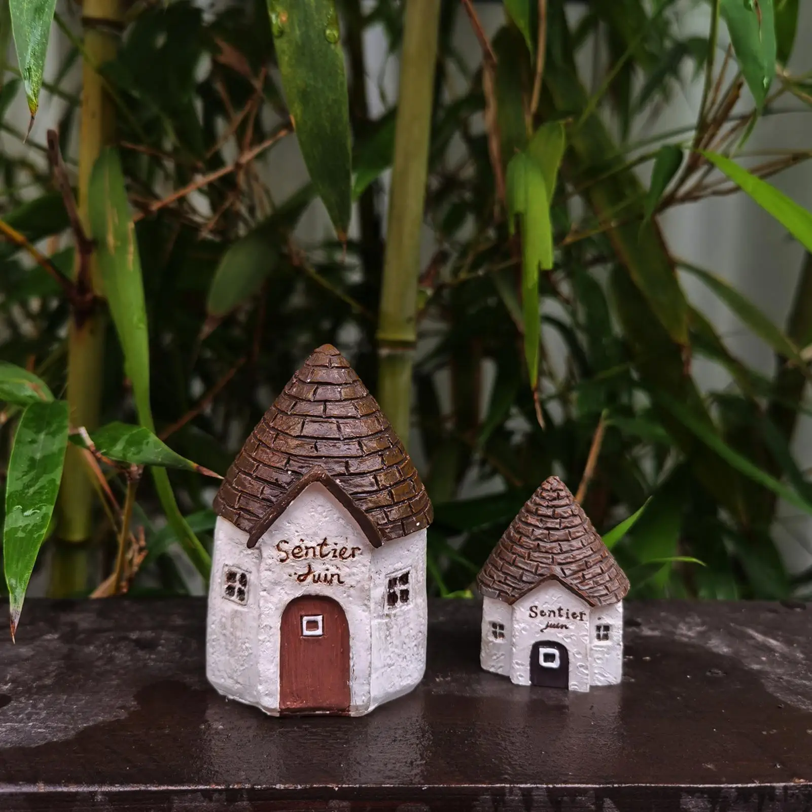 Resin Mini Fairy House Model Garden Japanese Grocery Flower Pot Small Bonsai Fun Ornament Micro Landscape Ornament Decoration
