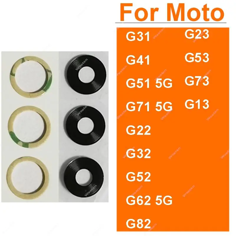 Rear Camera Lens Glass For Motorola G31 G41 G51 G71 G22 G32 G52 G62 G82 G23 G53 G73 G13 5G Lens with Adhesive Sticker