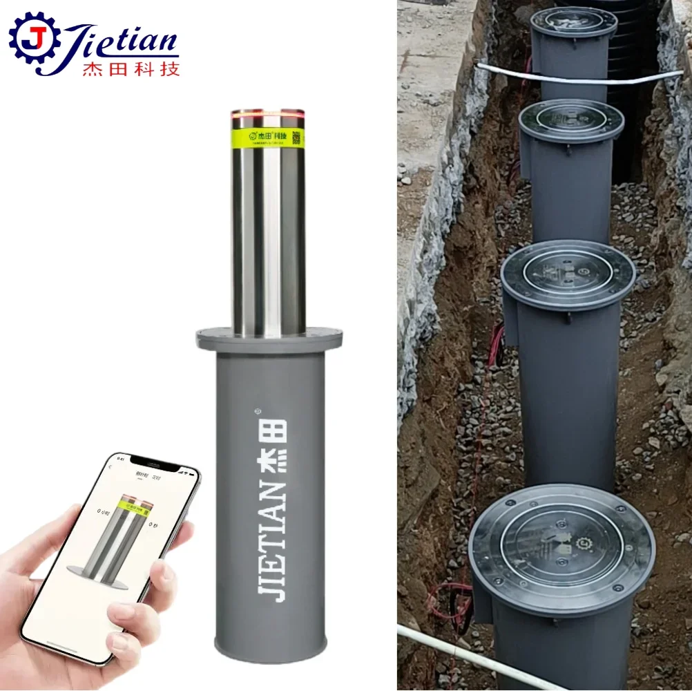 Stainless Steel Automatic Electric Retractable Rising Hydraulic Bollard Control Barrier lifting Bollard Traffic Barriers