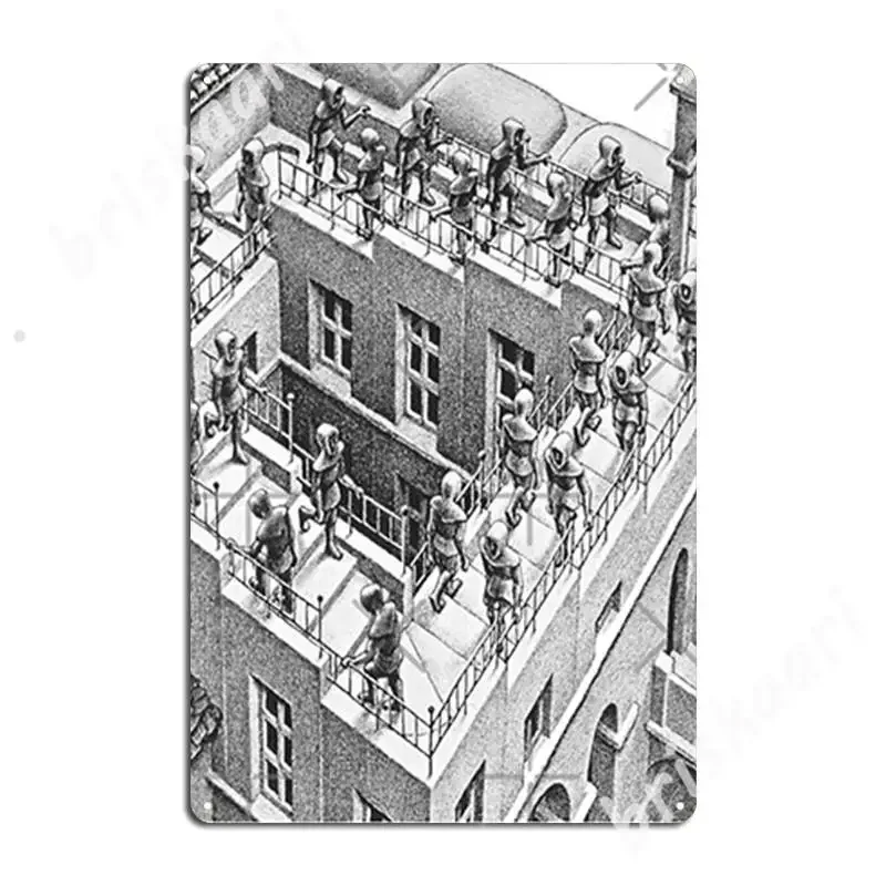 Escher Metal Signs Club Home Cinema Wall Decor Custom Tin sign Posters