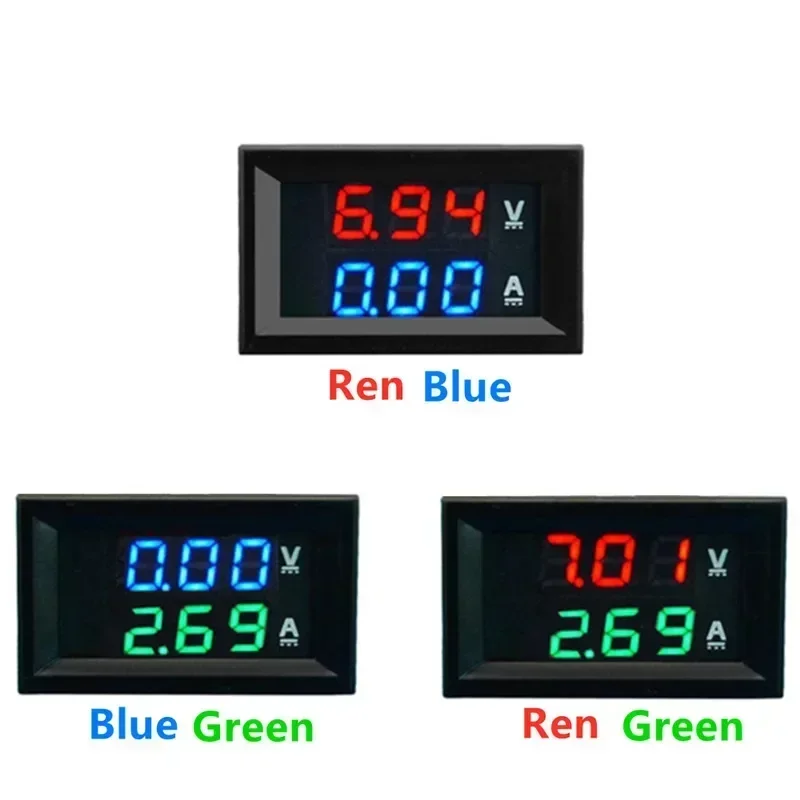 2025 NEW Mini Digital Voltmeter Ammeter Dual LED Display DC 100V 10A Panel Amp Voltage Current Meter Blue Red Tester Detector