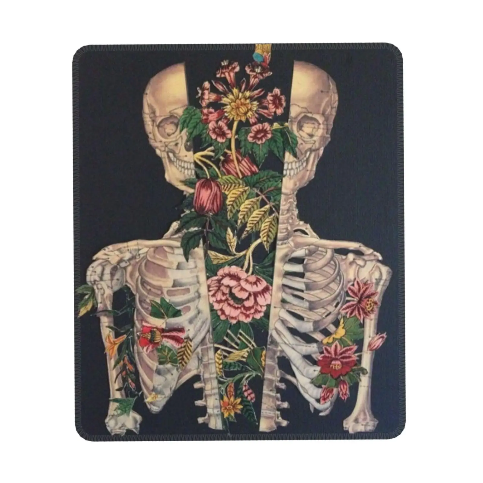 Seton Skull With Flower Gaming Mouse Pads, Hot-Knowing Modules, Soub, Polymères, Keyboard Mats, Desk Pad, Moudescriptif ads, 25x30cm