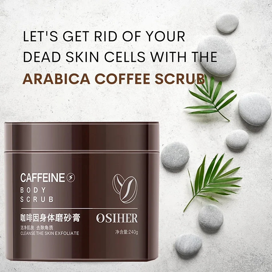 Body Arabica Coffee Scrub Brightening Smooth Exfoliating For Anti Cellulite Moisturizing Body, Face, Hand, Foot Scrub 240g