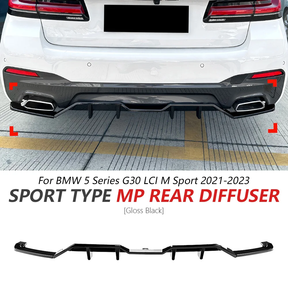 

Rear Bumper Lip For BMW 5 Series G30 525i 530i 2018+ Glossy Black Sport Bumper Lip Spoiler Rear Diffuser Car Update Body Tuning