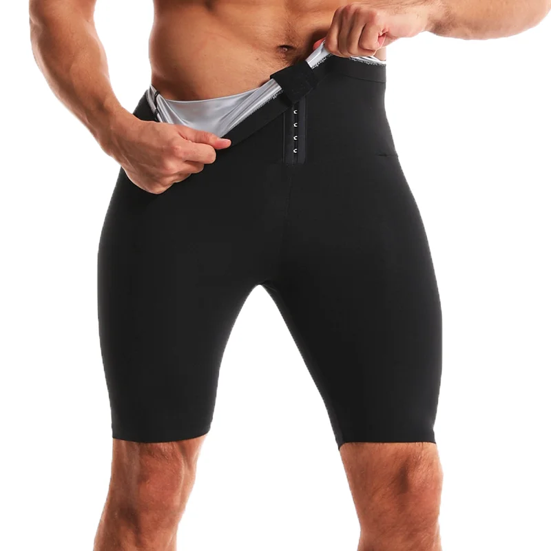 Men Shapewear Body Shaper Hooks Leggings Trimmer Fat Burning Shorts Waist Trainer Slimming Tummy Sauna Sweat Weight Loss Pants
