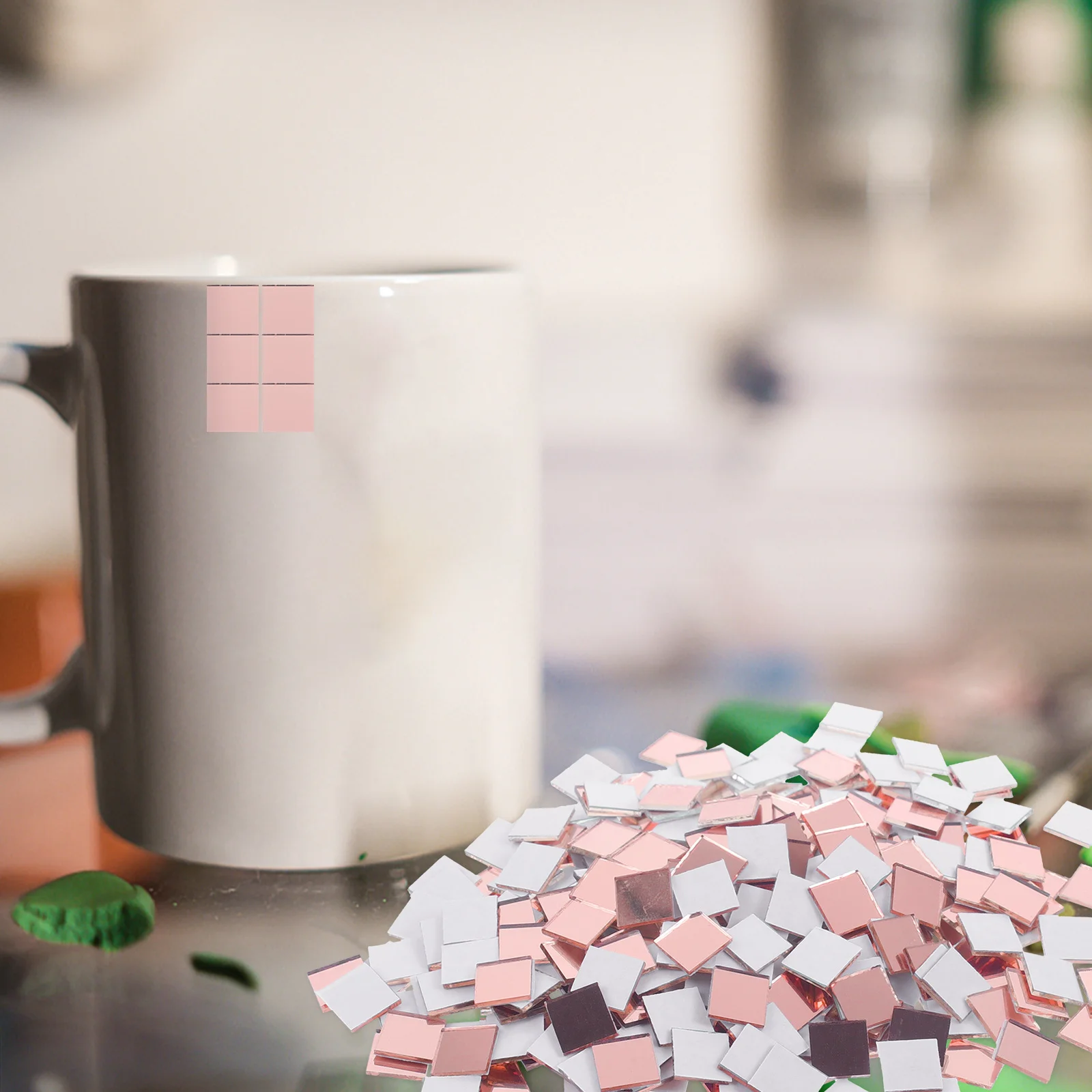 

300pcs Mosaic Tiles Colorful Square Flatback Crystal Gems For Diy Craft Vase Decor Art Supplies Stones Tiles Set