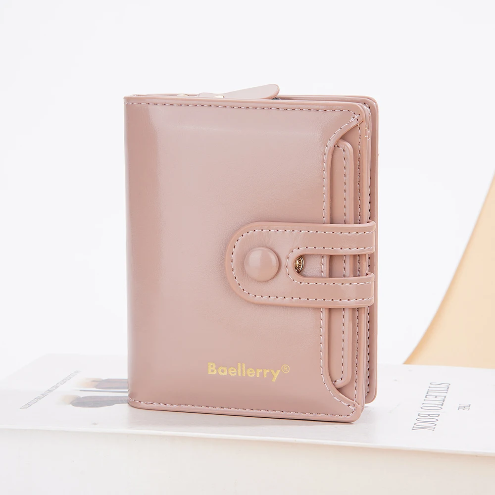 New Fashion Women\'s Wallet High Capacity Zipper Coin Purse Quality PU Leather Short Wallet Credit Card Holder Pink Red Wallets
