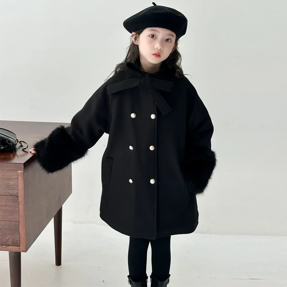 ملابس الأطفال 2024 شتاء جديد الفتيات الغنية بلون معطف المرأة الدافئة معطف الموضة ملابس الشتاء للفتيات جاكيت أطفال