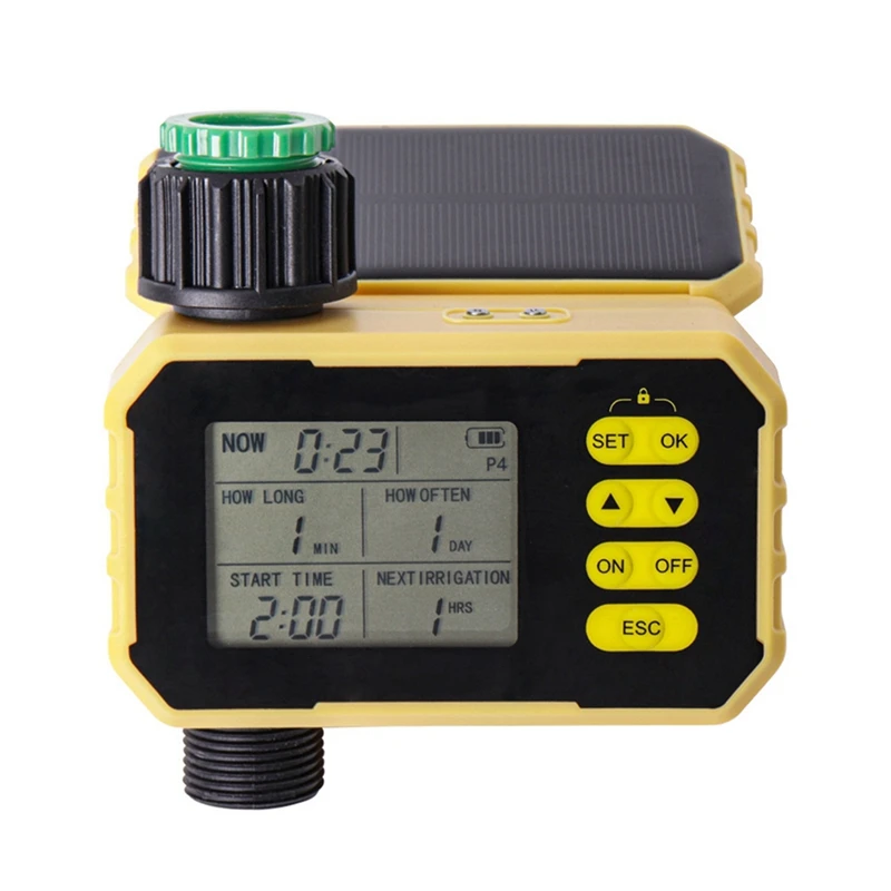 Controlador de riego Solar inteligente para jardín, válvula de agua para exteriores, controlador de riego automático para jardinería