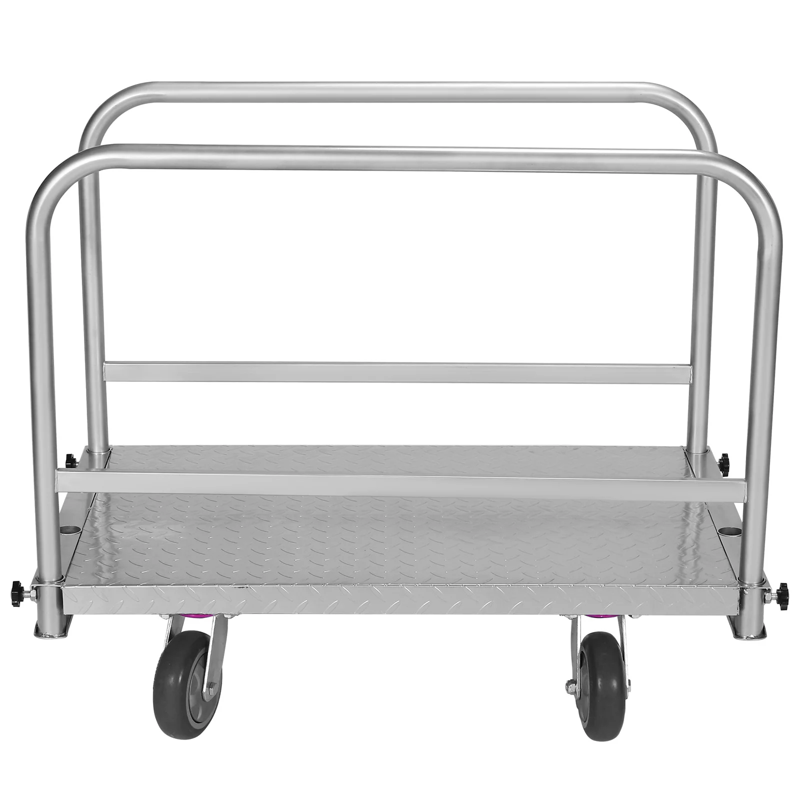 

Heavy Duty Lumber Drywall Dolly 4 Swivel Casters Drywall Cart with 2500lbs Capacity 36x24inch Steel Board with 3 Side Handrails