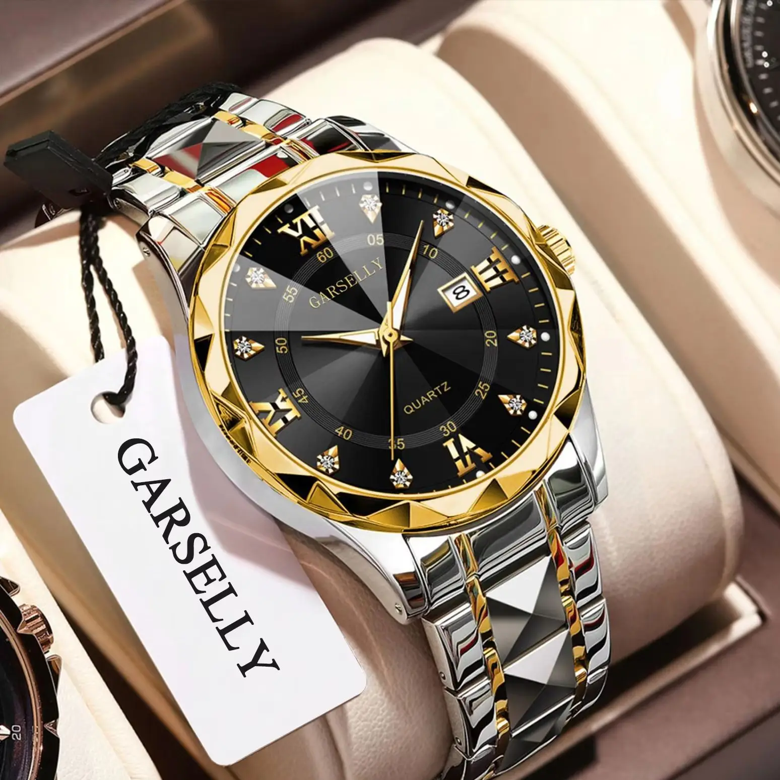 

GARSELLY лучший бренд класса люкс мужские часы дата неделя мужские часы из нержавеющей стали водостойкие светящиеся классические деловые мужские наручные часы